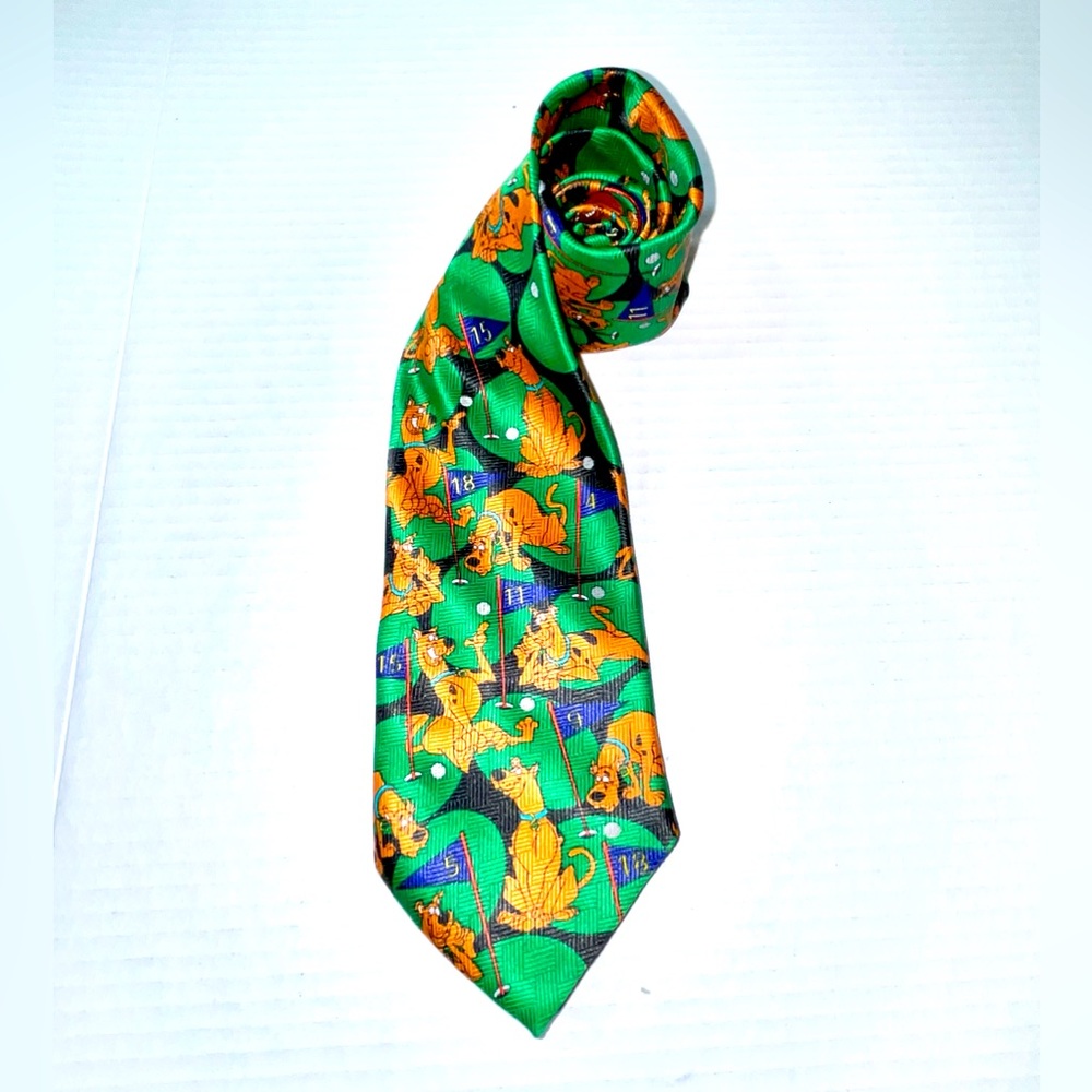 Scooby-Doo Tie Golf Motif Green‎ 1999 Hanna Barbera TM Cartoon Network